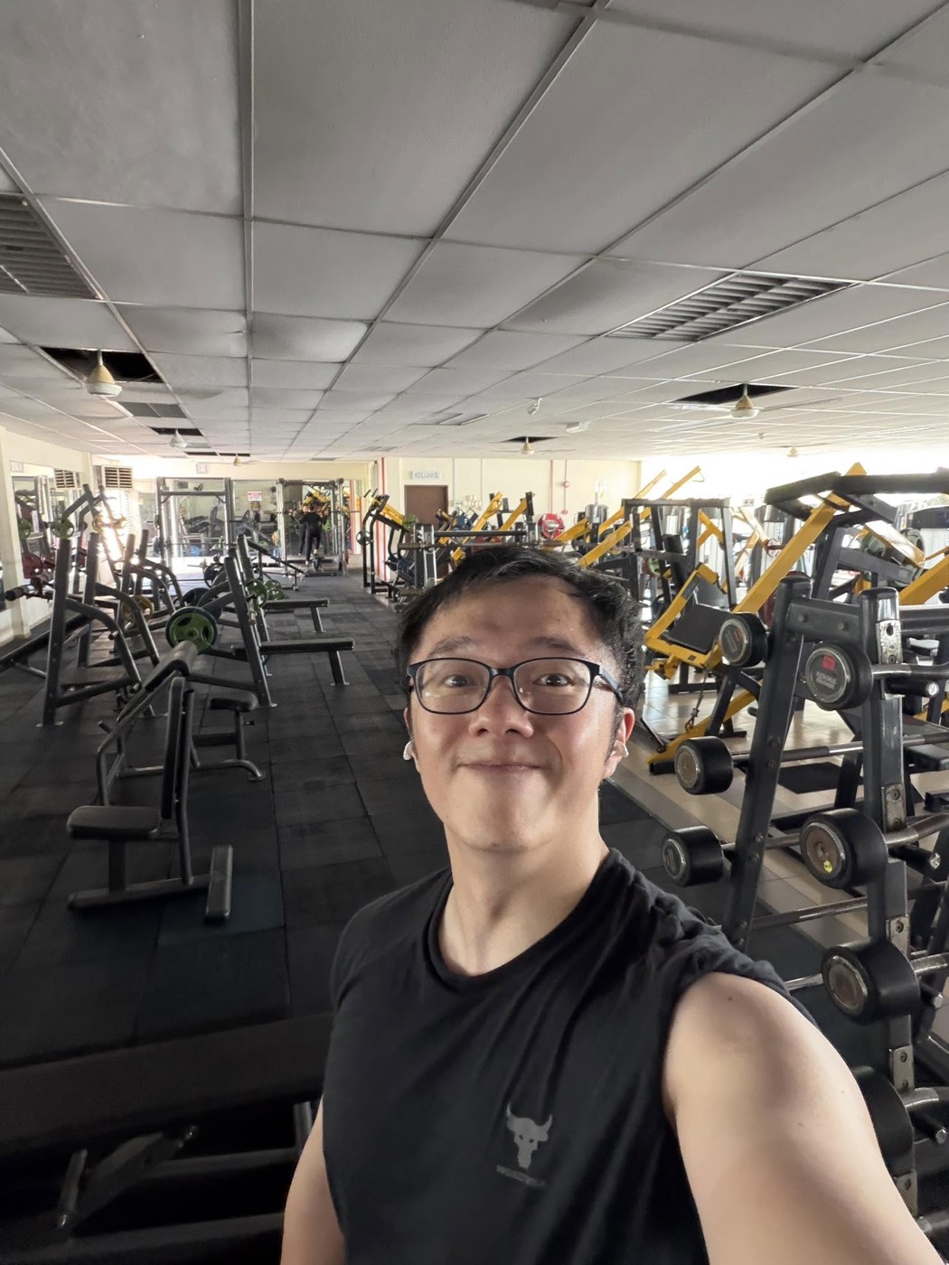 Marc at the gym off-peak on a weekday